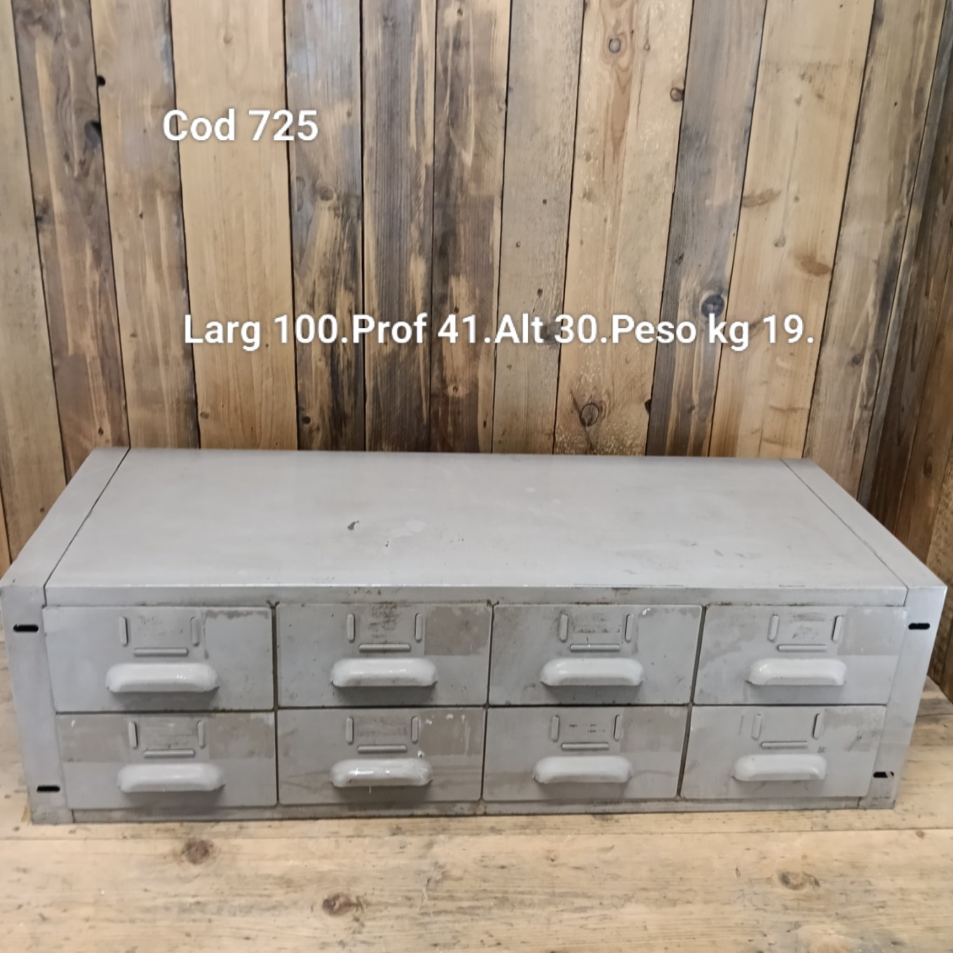 Cassettiera in metallo industriale vintage