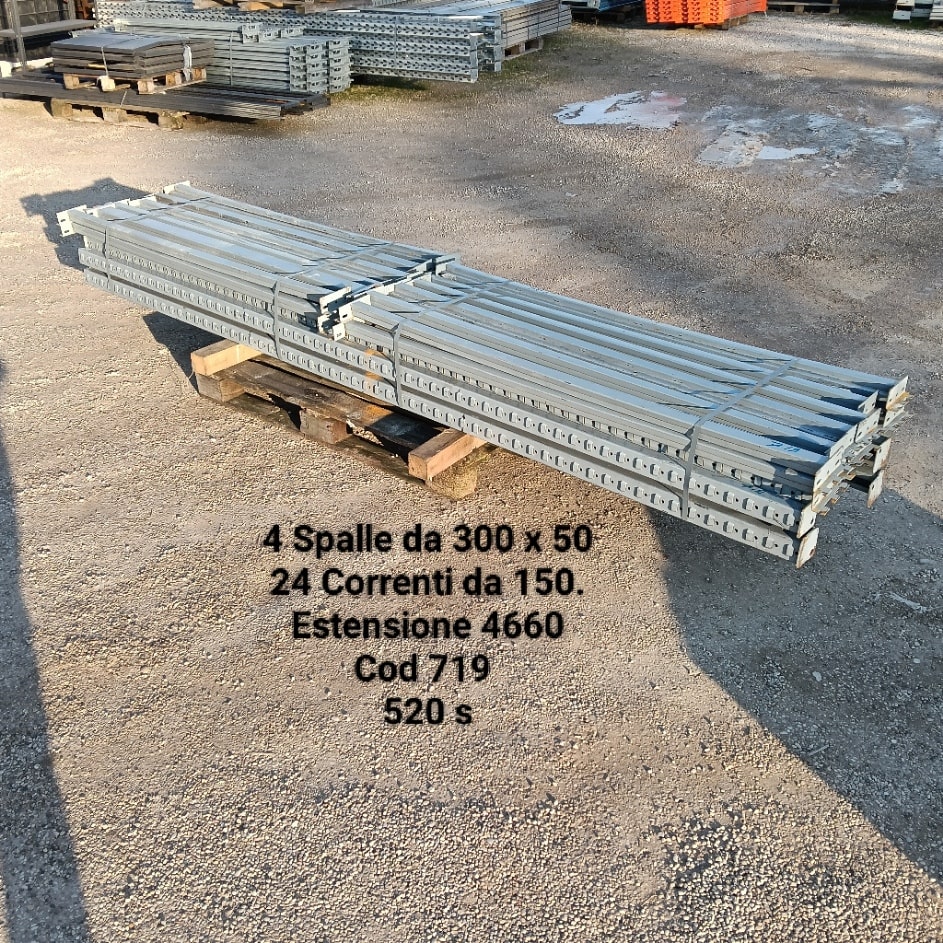Scaffale portapallet grigio ,largh 4660,prof 50.Usato