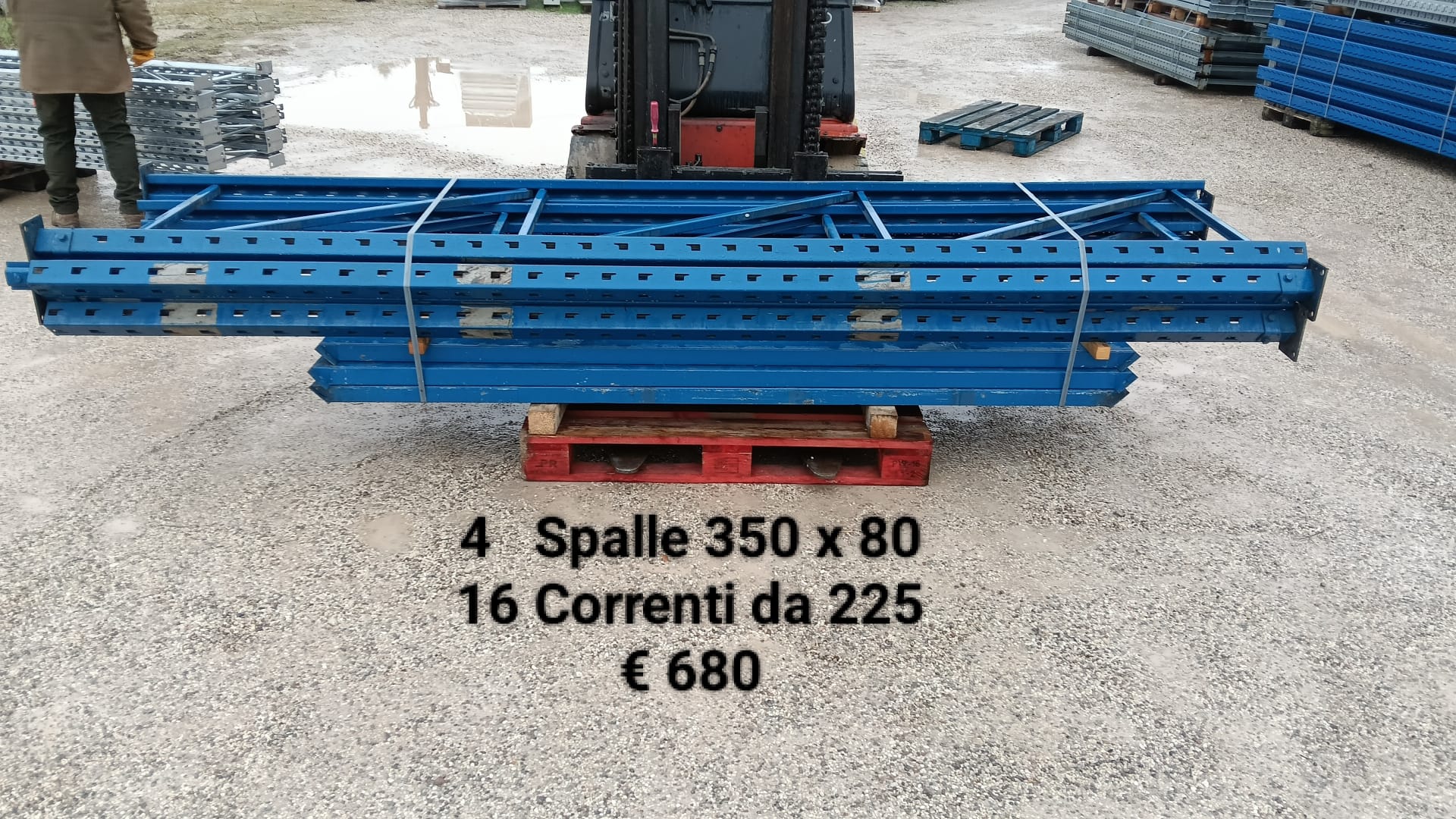 Scaffale portapallet blu Larghezza mt 6,75/7,0