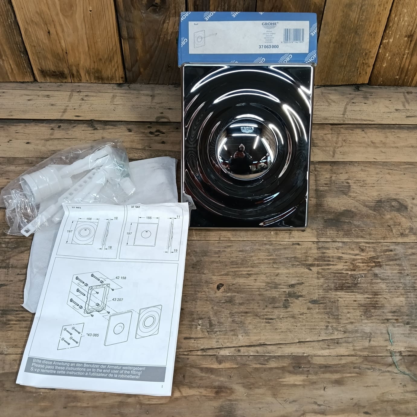 Placca / Piastra scarico wc, Grohe, Surf ,Cromata 37063