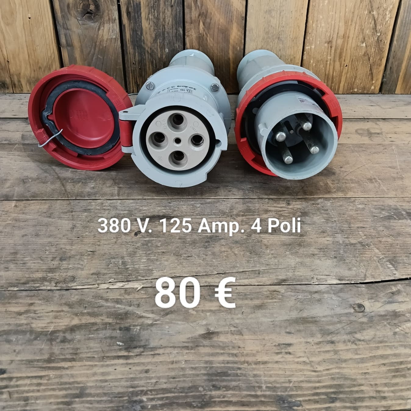 Set Connettori Palazzoli Maschio / Femmina, 380 V, 125 Amp, 4 poli.