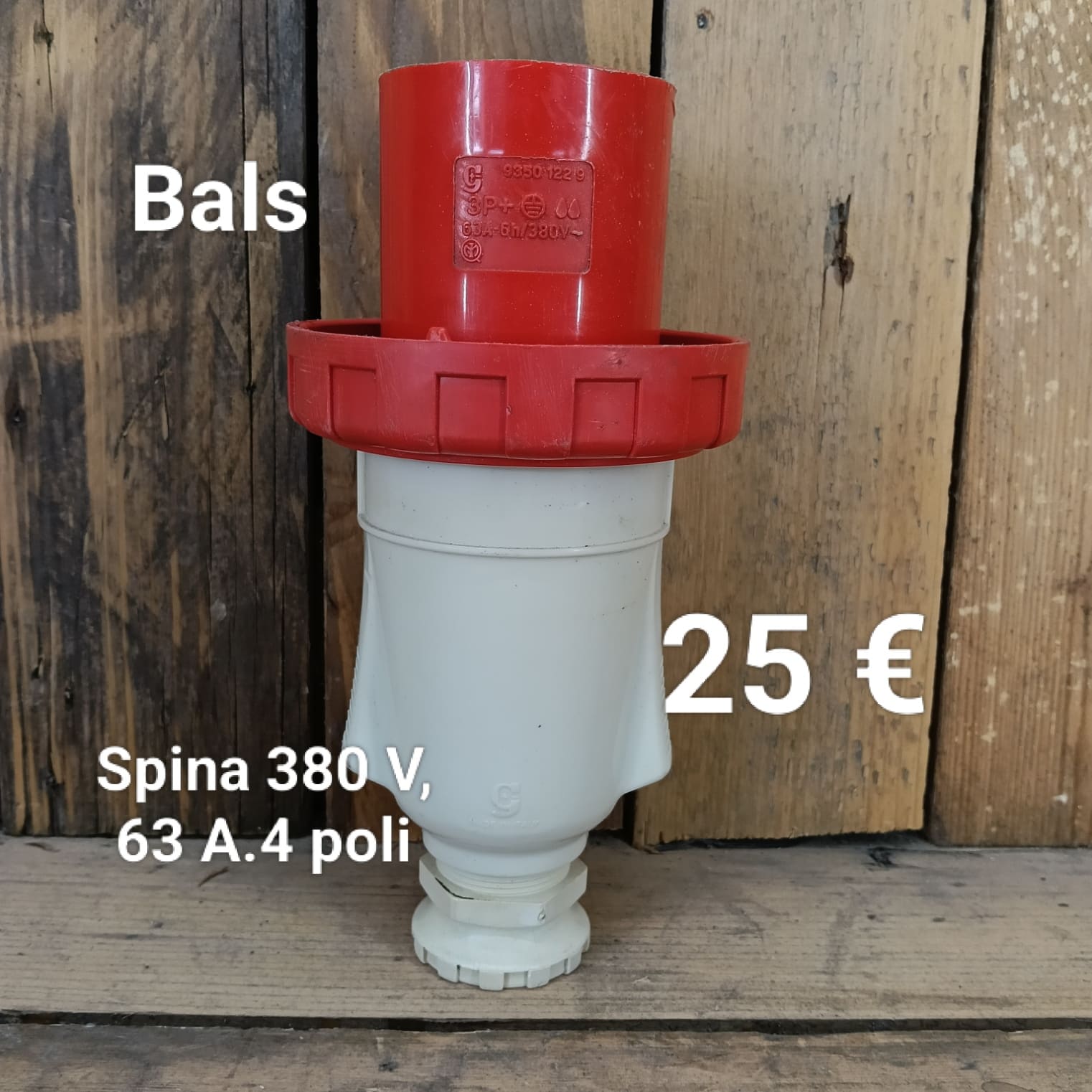 Spina Bals da 380 V, 63 A ,4 poli .cod 9350 1229