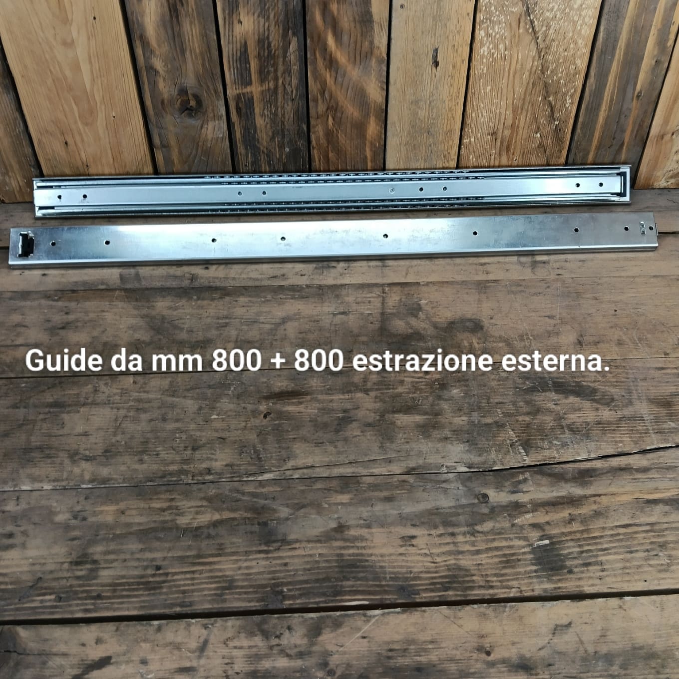 Guide scorrevoli da 800 + 800 per cassetti pesanti, confezione da 5 pz