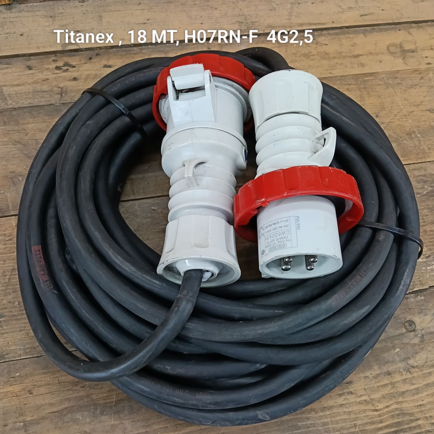 Prolunga elettrica industriale Titanex. 18 mt. H07RN-F. 4G2,5